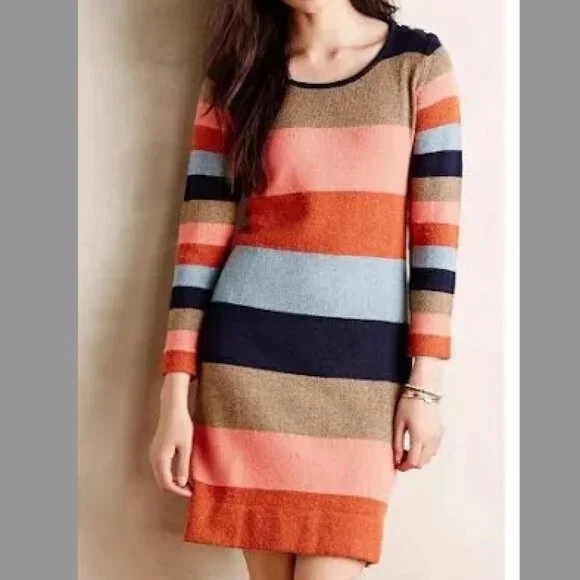 ISABELLA SINCLAIR Anthropologie striped knit sweaterdress NWT S - Picture 2 of 8